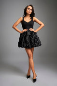 Load image into Gallery viewer, Mini Dress with Shimmer Embroidered Bubble Skirt
