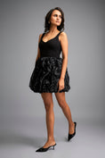 Load image into Gallery viewer, Mini Dress with Shimmer Embroidered Bubble Skirt
