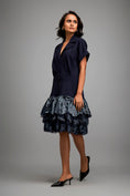 Load image into Gallery viewer, Lapel Jacket Dress with Layered Shimmer Embroidered
