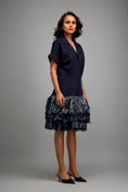 Load image into Gallery viewer, Lapel Jacket Dress with Layered Shimmer Embroidered
