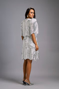 Load image into Gallery viewer, Silver Shimmer Knee-Length Dress with Round Neckline
