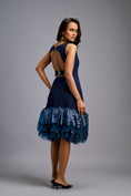 Load image into Gallery viewer, Sleeveless Navy Blue Midi Dress with Cut-Out Back

