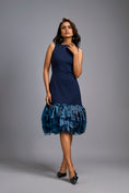 Load image into Gallery viewer, Sleeveless Navy Blue Midi Dress with Cut-Out Back
