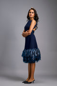 Load image into Gallery viewer, Sleeveless Navy Blue Midi Dress with Cut-Out Back
