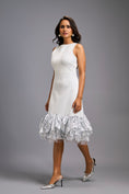 Load image into Gallery viewer, Sleeveless Silver Midi Dress with Cut-Out Back
