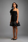 Load image into Gallery viewer, One-Shoulder Cocktail Dress with Textured Ruffles and Tiered Skirt
