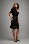 Load image into Gallery viewer, One-Shoulder Co-ord Set with Textured Sleeve and 3D Applique Hemline
