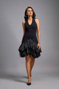 Load image into Gallery viewer, Black Halter Neck Cocktail Dress
