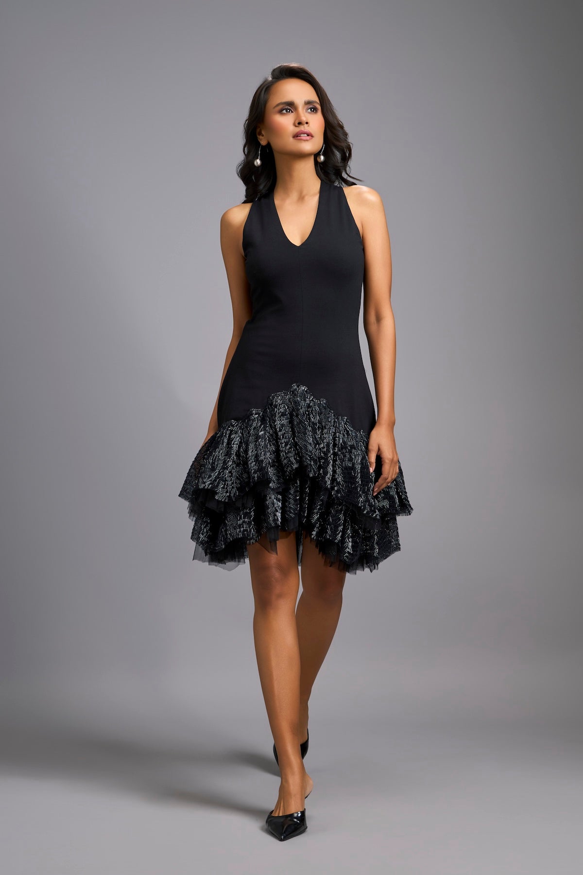 Black Halter Neck Cocktail Dress