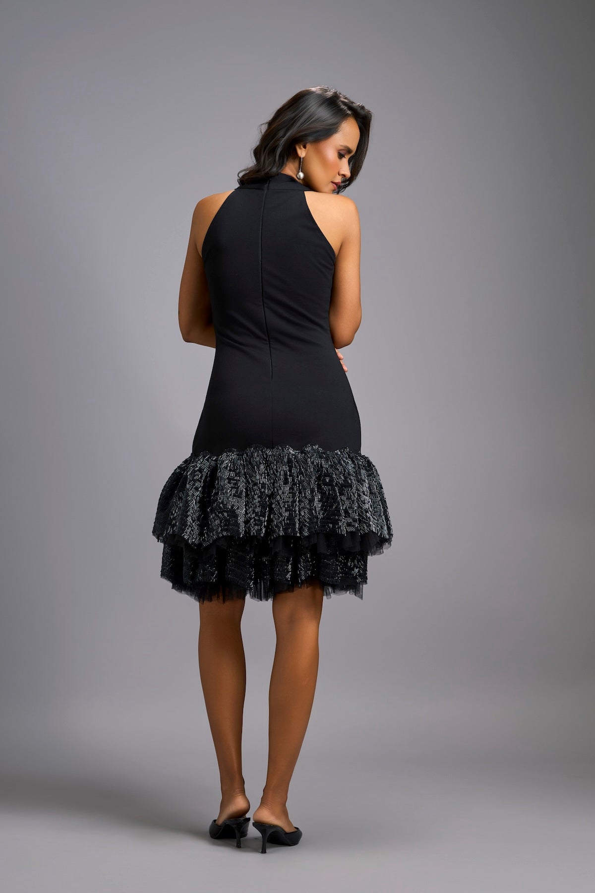 Black Halter Neck Cocktail Dress