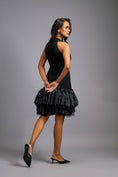 Load image into Gallery viewer, Black Halter Neck Cocktail Dress
