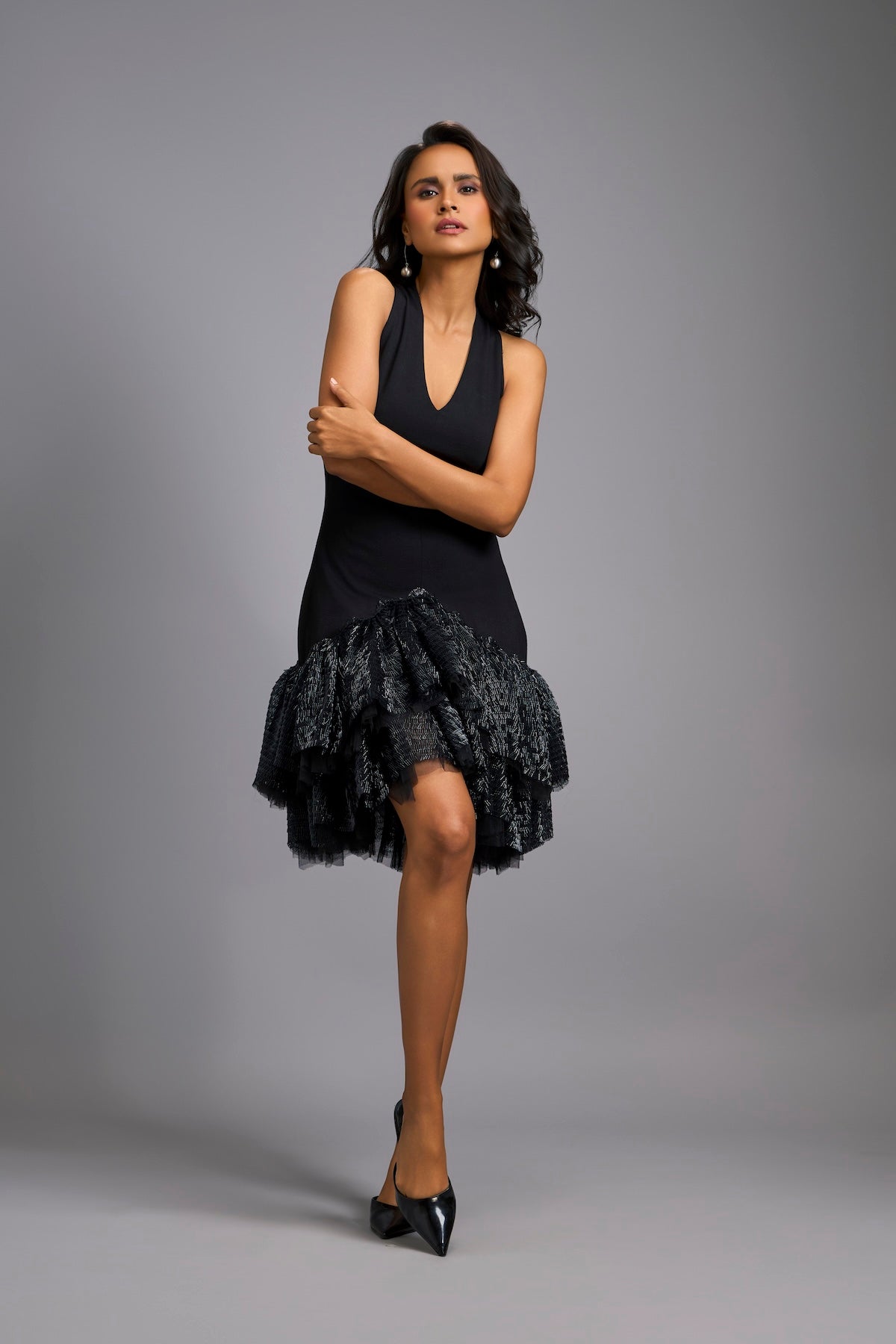 Black Halter Neck Cocktail Dress