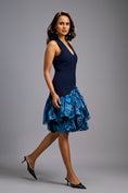 Load image into Gallery viewer, Navy Blue Halter Neck Cocktail Dress
