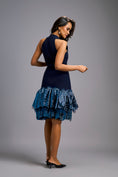 Load image into Gallery viewer, Navy Blue Halter Neck Cocktail Dress
