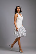 Load image into Gallery viewer, White Halter Neck Cocktail Dress
