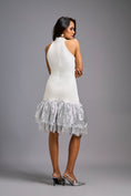 Load image into Gallery viewer, White Halter Neck Cocktail Dress
