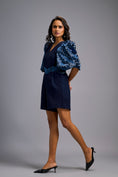 Load image into Gallery viewer, Navy Blue V-Neck Playsuit with Shimmer Belt
