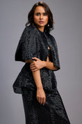 Load image into Gallery viewer, Structured Black Shimmer Cape
