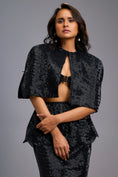 Load image into Gallery viewer, Structured Black Shimmer Cape
