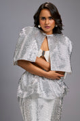 Load image into Gallery viewer, Structured Silver Shimmer Cape
