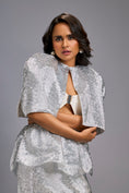 Load image into Gallery viewer, Structured Silver Shimmer Cape
