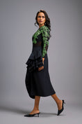 Load image into Gallery viewer, Green Swarovski-Embroidered Top with Asymmetrical Skirt
