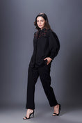 Load image into Gallery viewer, Black Stylish Jacket With Hand Embroidered Quilted Yoke
