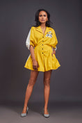 Load image into Gallery viewer, Lapel Collared Pleated Playsuit
