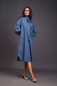 Load image into Gallery viewer, Oversized Shirt Dress With Embroidered Pocket
