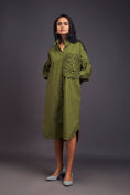 Load image into Gallery viewer, Oversized Shirt Dress With Embroidered Pocket
