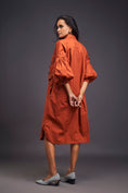 Load image into Gallery viewer, Oversized Shirt Dress With Embroidered Pocket
