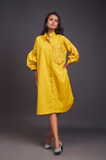 Load image into Gallery viewer, Oversized Shirt Dress With Embroidered Pocket
