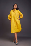 Load image into Gallery viewer, Oversized Shirt Dress With Embroidered Pocket
