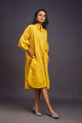 Load image into Gallery viewer, Oversized Shirt Dress With Embroidered Pocket
