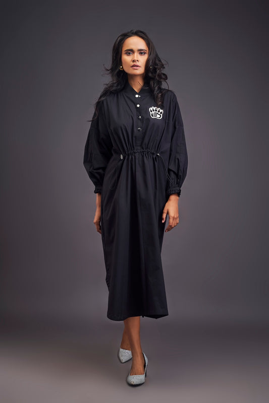 Oversized Dress With Ruched Detailing On The Waist