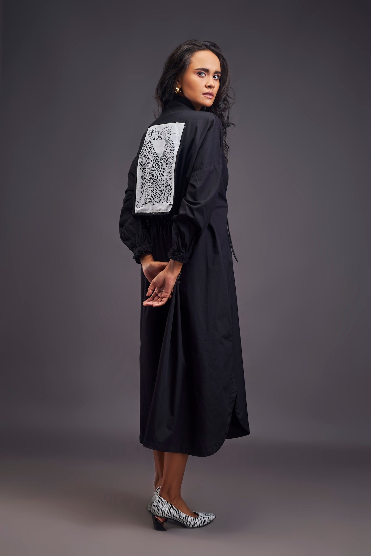 Oversized Dress With Ruched Detailing On The Waist