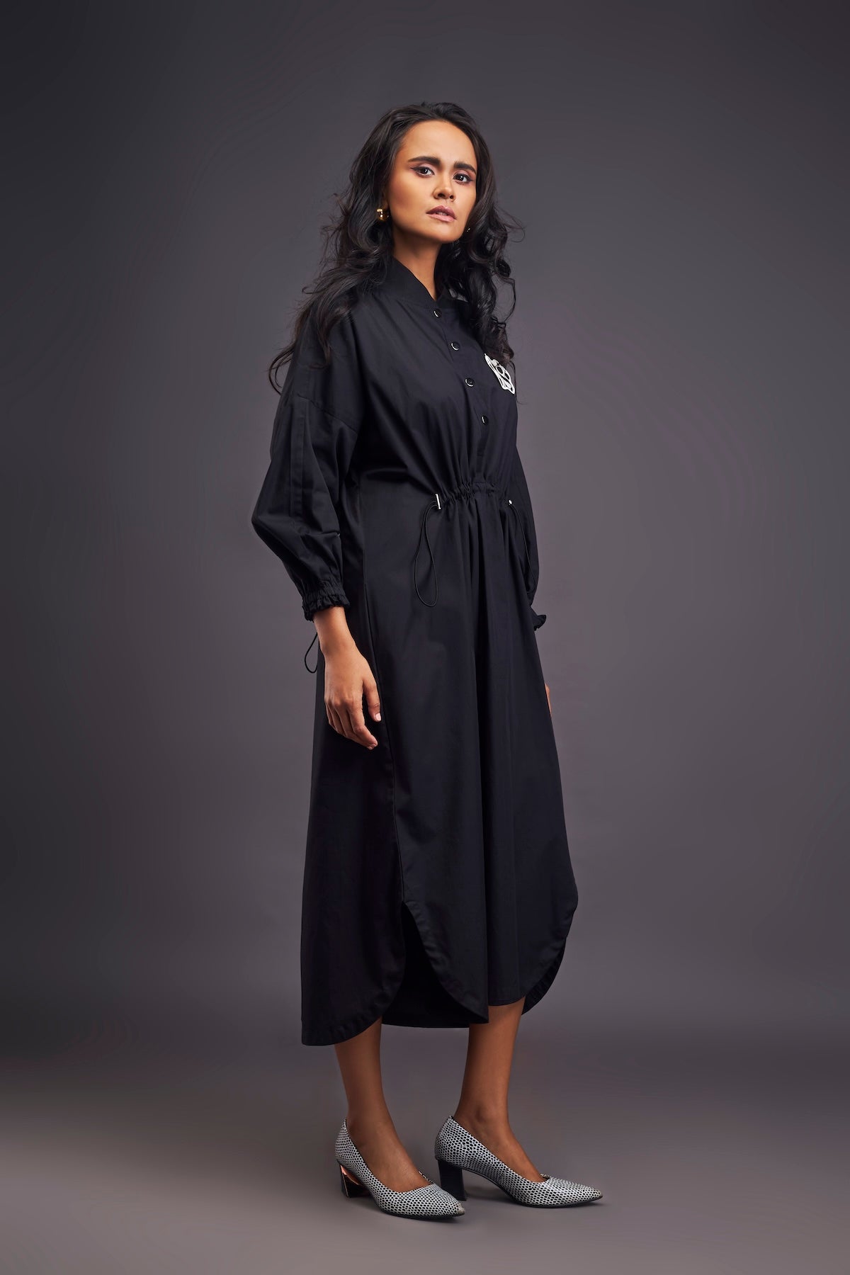 Oversized Dress With Ruched Detailing On The Waist