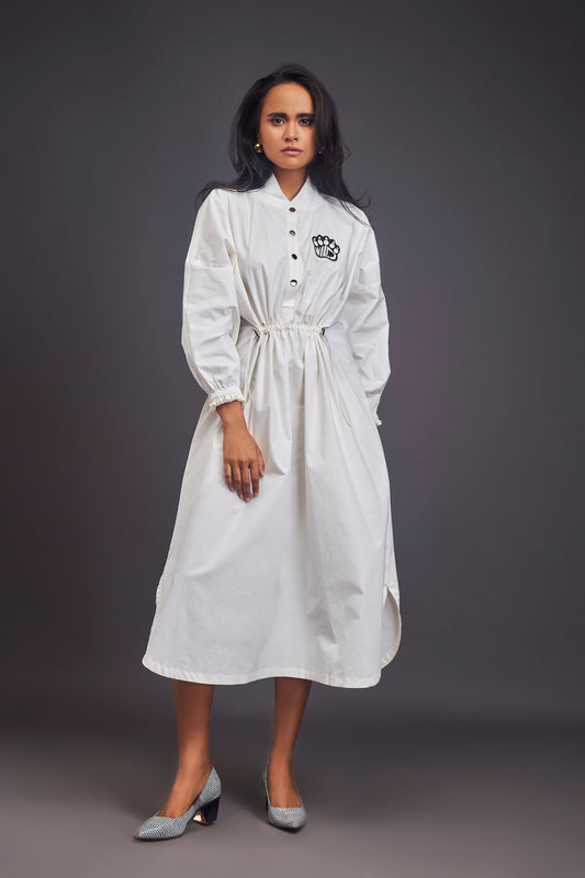 Oversized Dress With Ruched Detailing On The Waist