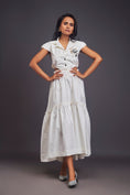Load image into Gallery viewer, Lapel Collar Long Dress With Side Cutouts
