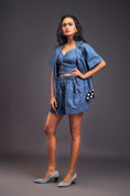 Load image into Gallery viewer, Blue Oversized Cuban Collared Shirt
