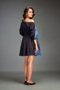 Load image into Gallery viewer, Two-Tone Off-Shoulder Dress with Metallic Embellishments

