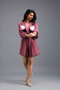 Load image into Gallery viewer, PINK LINEN PLAYSUIT WITH NEON COLOUR-BLOCK POCKET PANEL
