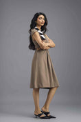Load image into Gallery viewer, MUD FIT-AND-FLARE DRESS WITH NEON CONTRAST COLLAR
