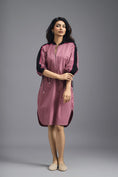 Load image into Gallery viewer, PINK OVERSIZED BOXY DRESS WITH NEON CONTRAST STRIPE
