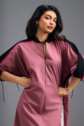 Load image into Gallery viewer, PINK OVERSIZED BOXY DRESS WITH NEON CONTRAST STRIPE
