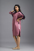Load image into Gallery viewer, PINK OVERSIZED BOXY DRESS WITH NEON CONTRAST STRIPE
