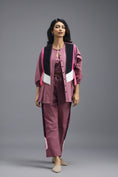 Load image into Gallery viewer, PINK CO-ORD SET WITH NEON GEOMETRIC PANEL DETAIL, BRALETTE AND STRAIGHT PANTS

