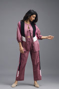 Load image into Gallery viewer, PINK TAILORED PANTS WITH NEON GEOMETRIC SIDE PANEL DETAIL
