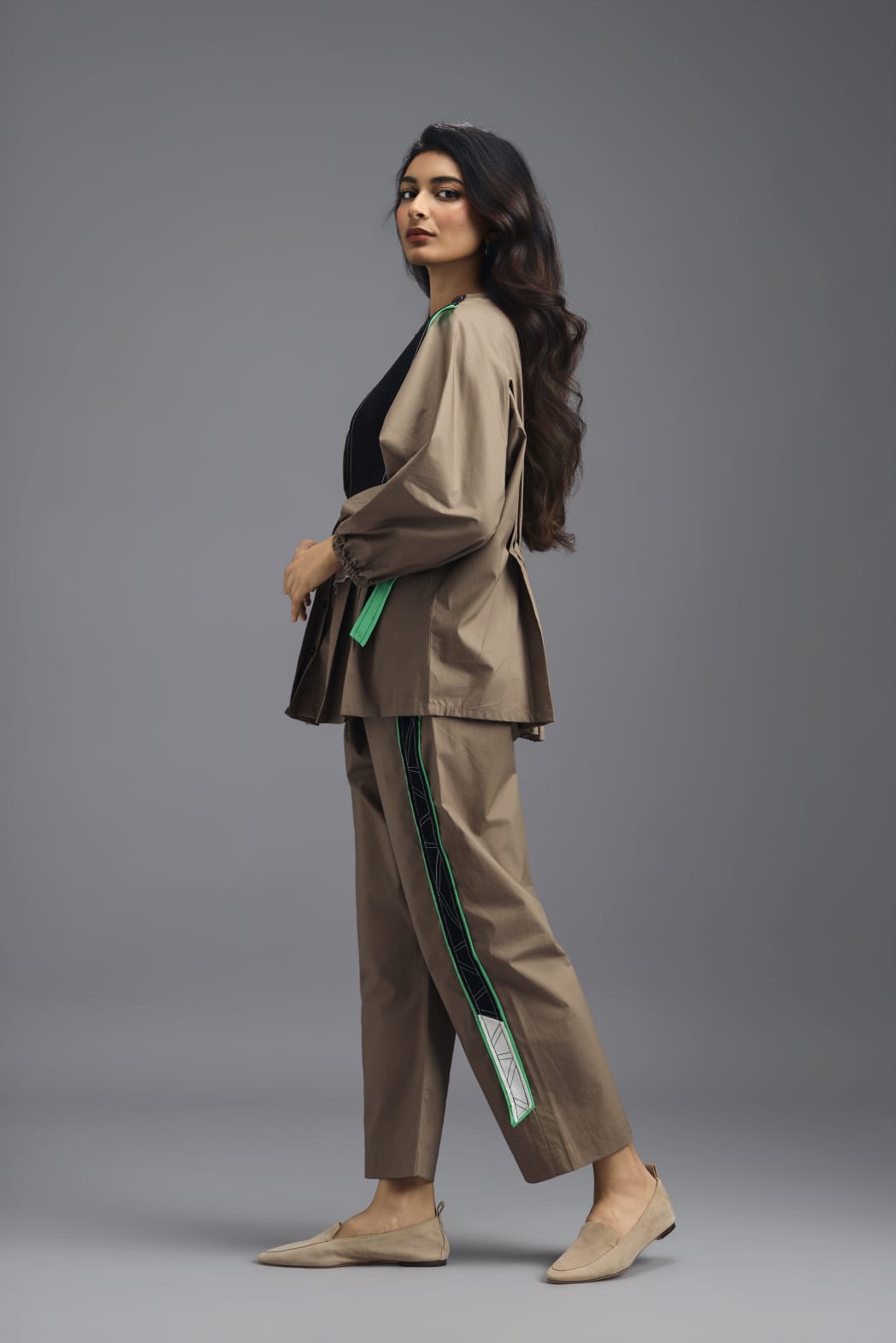 MUD COLOURBLOCK GEOMETRIC PANELLED PANTS