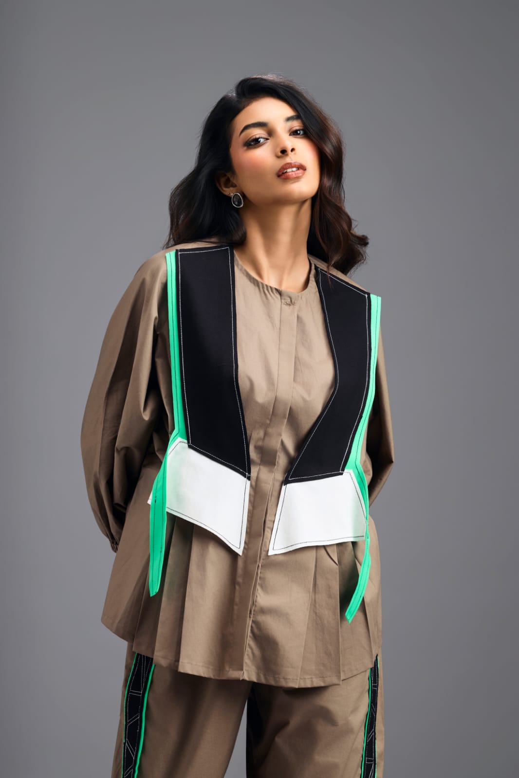 MUD COLOURBLOCK GEOMETRIC PANELLED PANTS